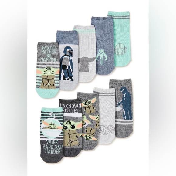 Star Wars The Mandalorian Women's No Show Socks, 10-Pack, shoe size 4-6 - Picture 2 of 5